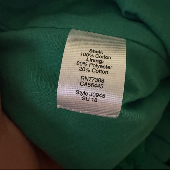 J.Crew Eyelet Fit & Flare Dress Kelly Green Wedding Guest Resort Knee Length XS - Picture 9 of 10